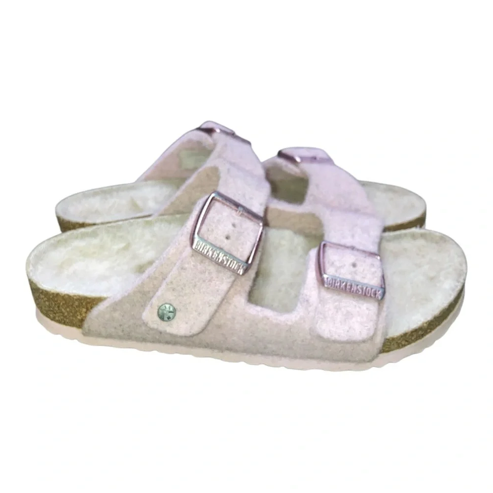 Birkenstock Arizona Happy Lamb Kids Soft Pink Size 29 (11-11.5) EUC